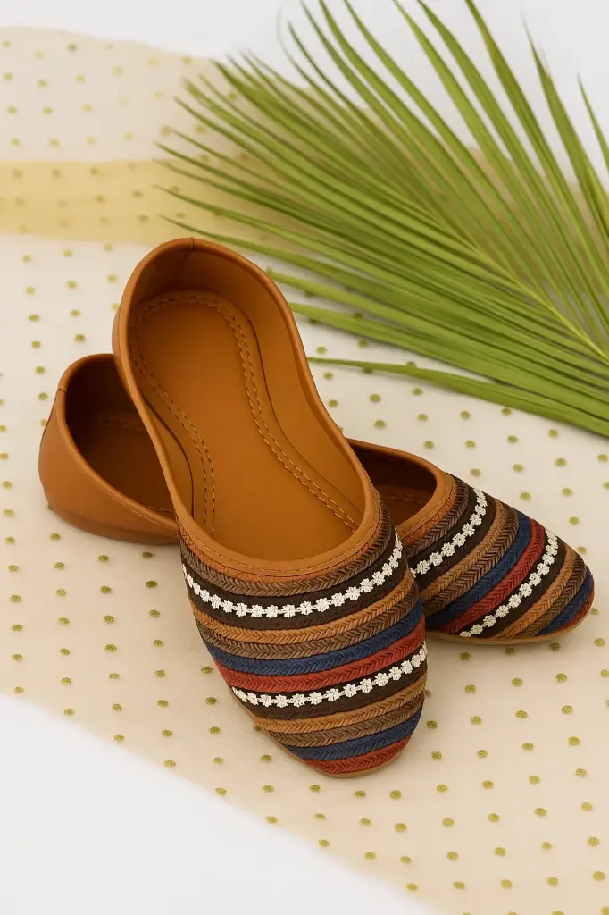 traditional handcrafted women jutti colorful ethnic flats