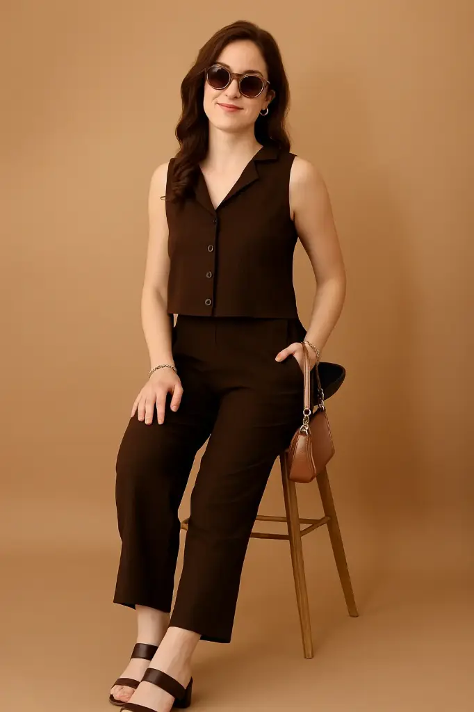 Mocha Mist Co-ord Set – Chic Brown Two-Piece for Everyday Elegance