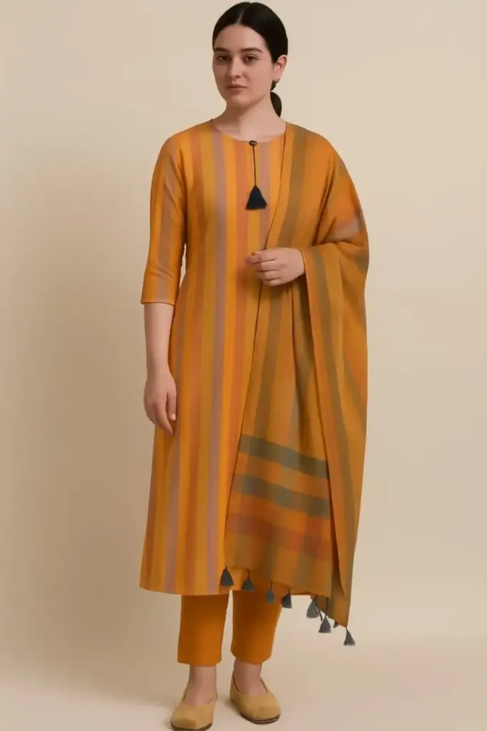 Colourfull Kurti Set With Dupatta For Women
