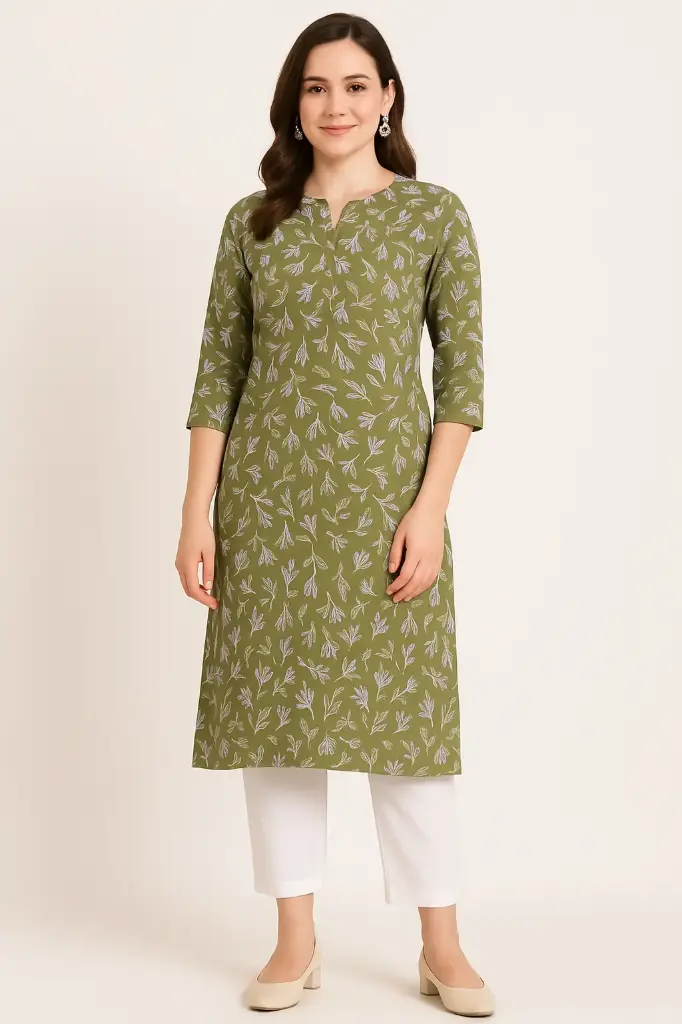 Poly Rayon Printed Kurti For women